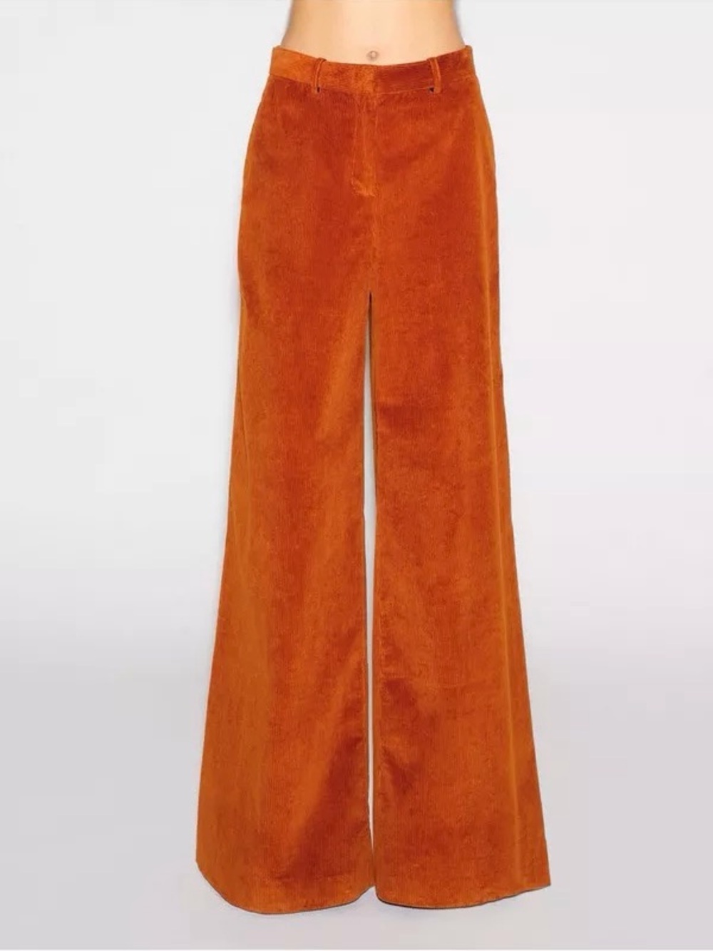 NWT Rosetta Getty ‘Wide Leg Flare Pant’ in “Cognac Corduroy” Size 6